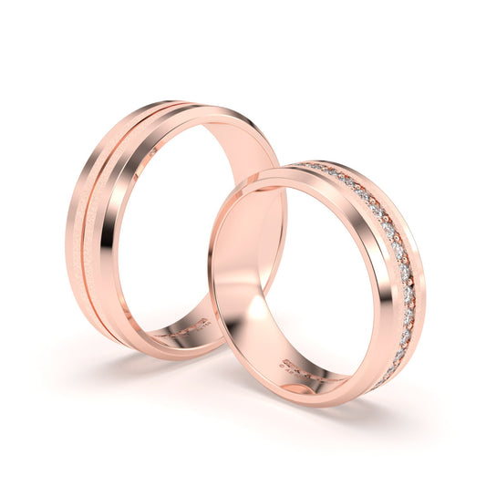 CAPRICCIO LUM WEDDING RINGS ROSE GOLD 18K - MARCVS JOYEROS