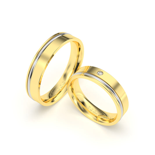 OMNIA WEDDING RINGS 18K YELLOW GOLD - MARCVS JOYEROS