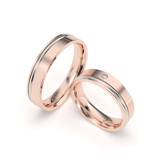OMNIA WEDDING RINGS 18K ROSE GOLD - MARCVS JOYEROS